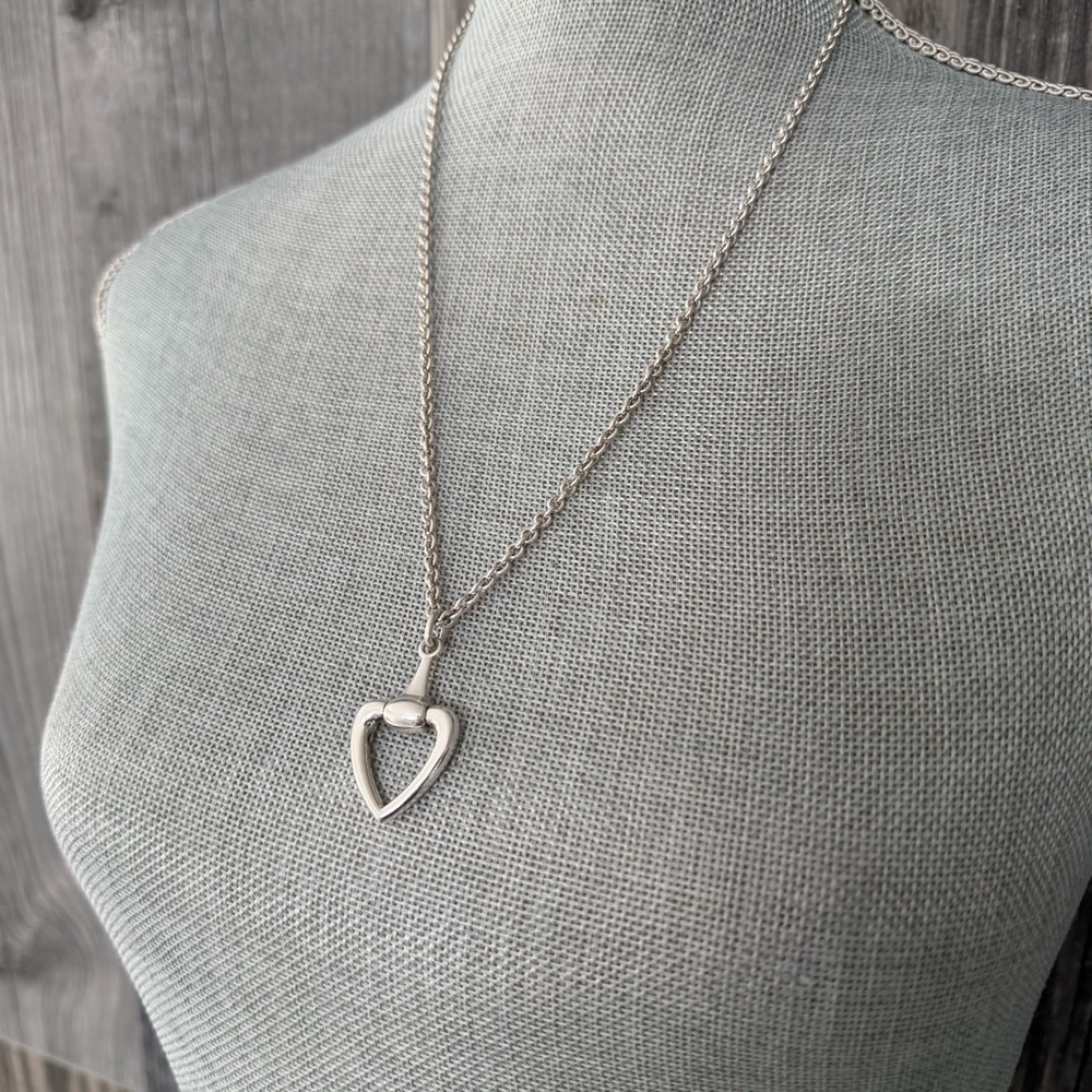 Vintage Gucci Firenze Exclusive Horsebit Heart Necklace and Ring Duo